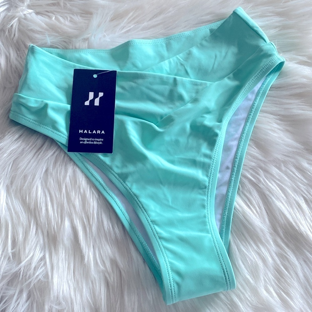 NWT Halara sporty high waisted mint green bikini bottoms